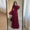 Fashion Flare Sleeve Ruff Long Dress
