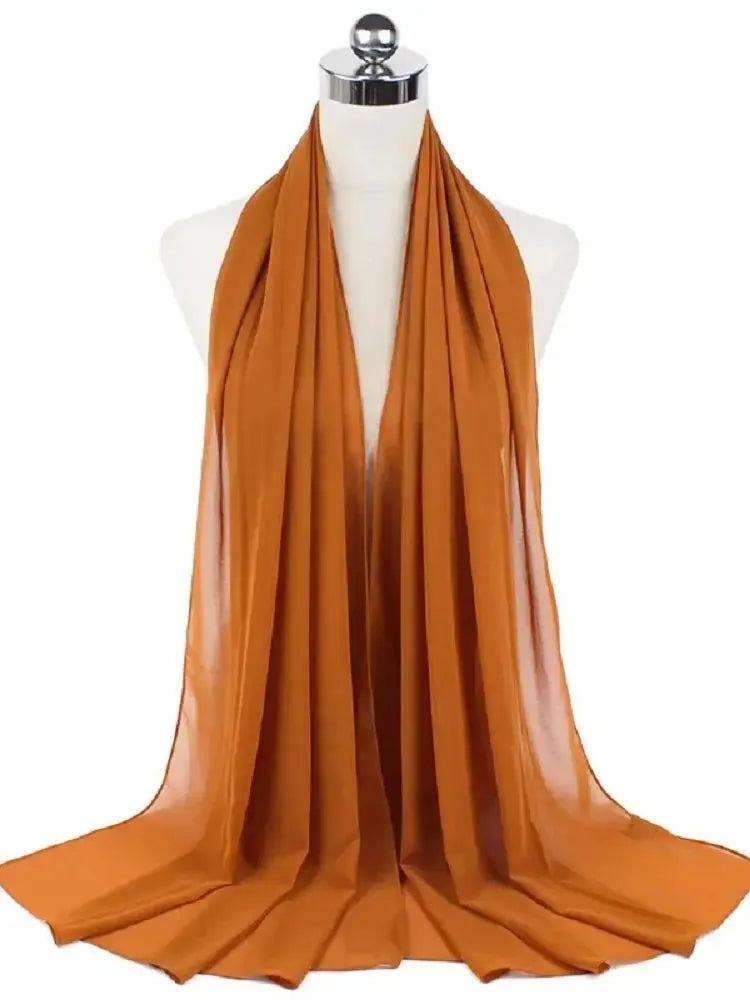 Ready-to-Wear Chiffon Hijab – Elegant Solid Color Instant Headscarf