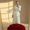 Elegant Solid Women's Blazer Skirts Suit Split Coats Chiffon Skirt Lady  2 Pieces Set