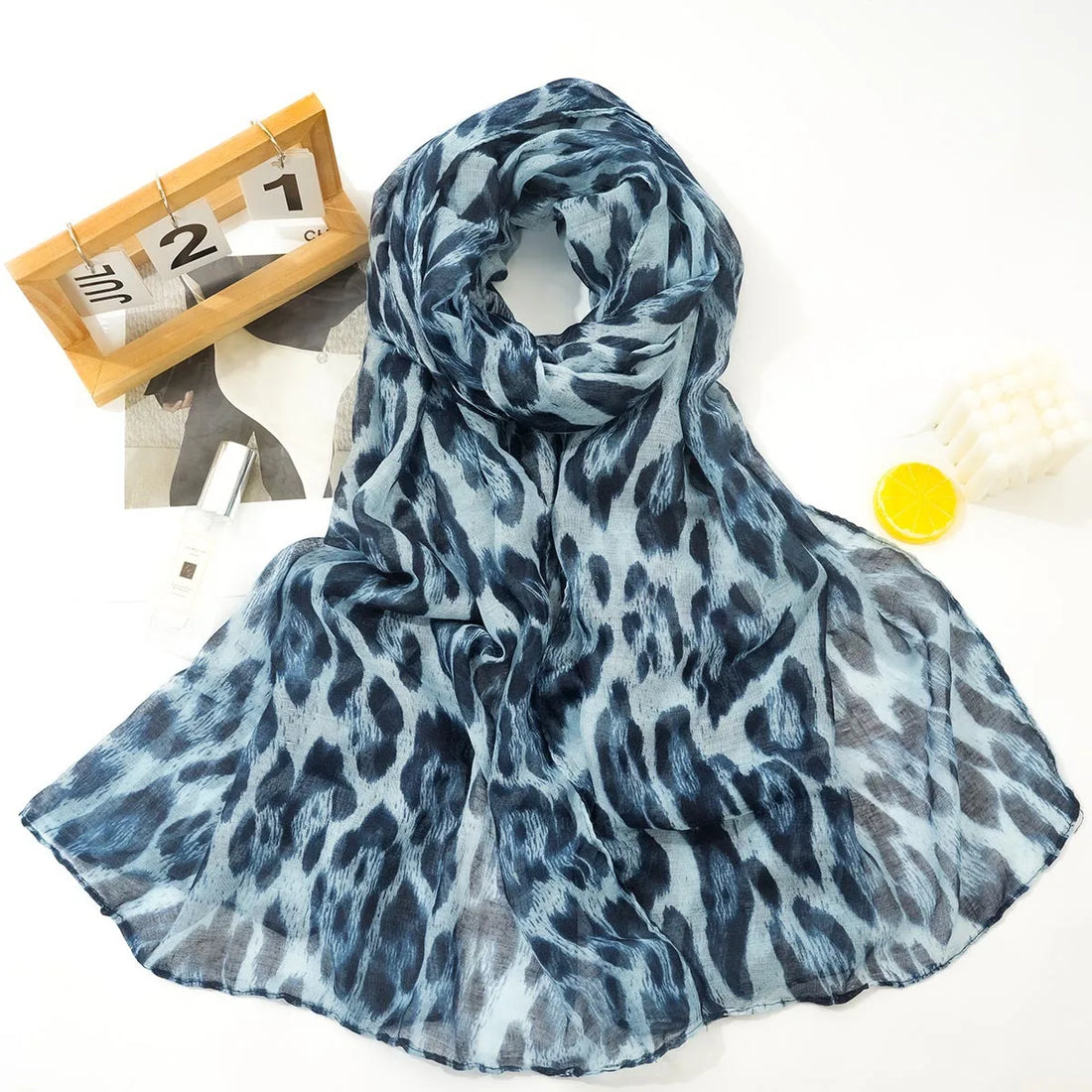 Voile Leopard Print Headscarf – Luxury Fashion Shawl