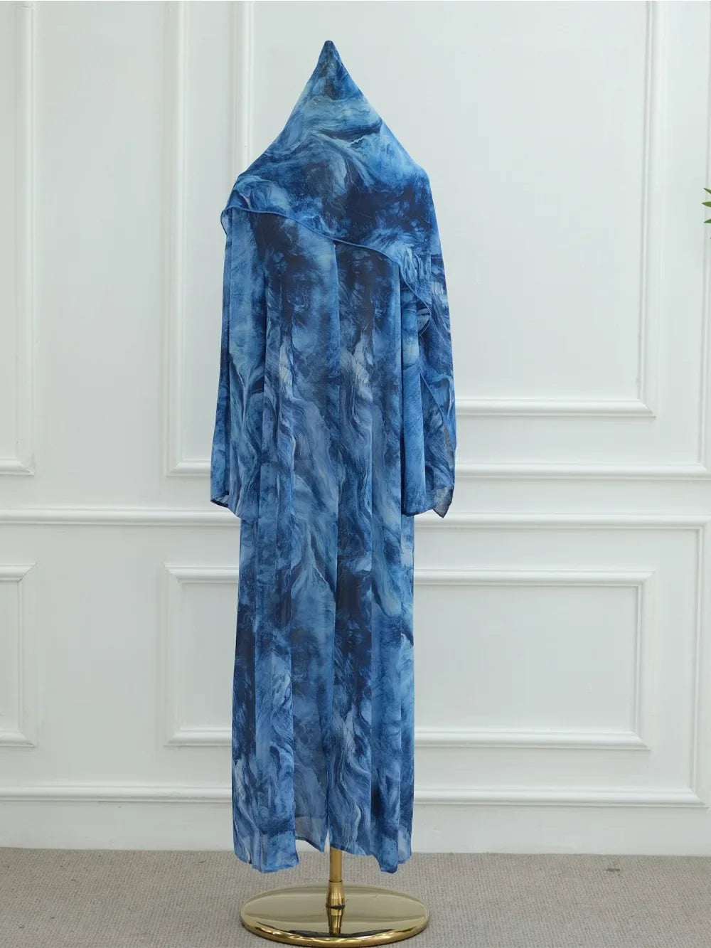 Printed Abaya & Scarf 2-Piece Set – Eid Ramadan