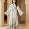 Floral Flare Abaya – Beaded Casual Eid Dress