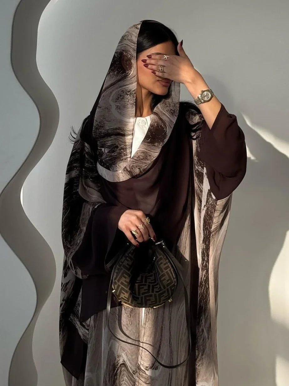 Abaya & Scarf 2-Piece Set – Dubai Kaftan Style