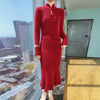 100% Mink Cashmere Knitted Thick Sweater Dress