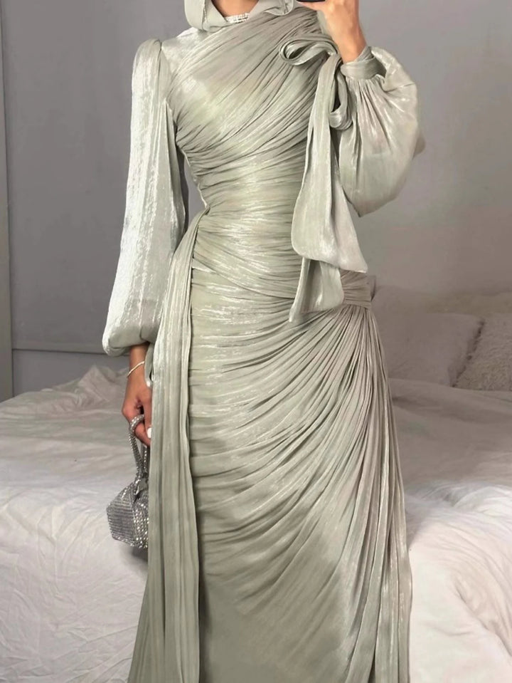 Eid Silky Women Dress Muslim Abaya Party Jalabiya