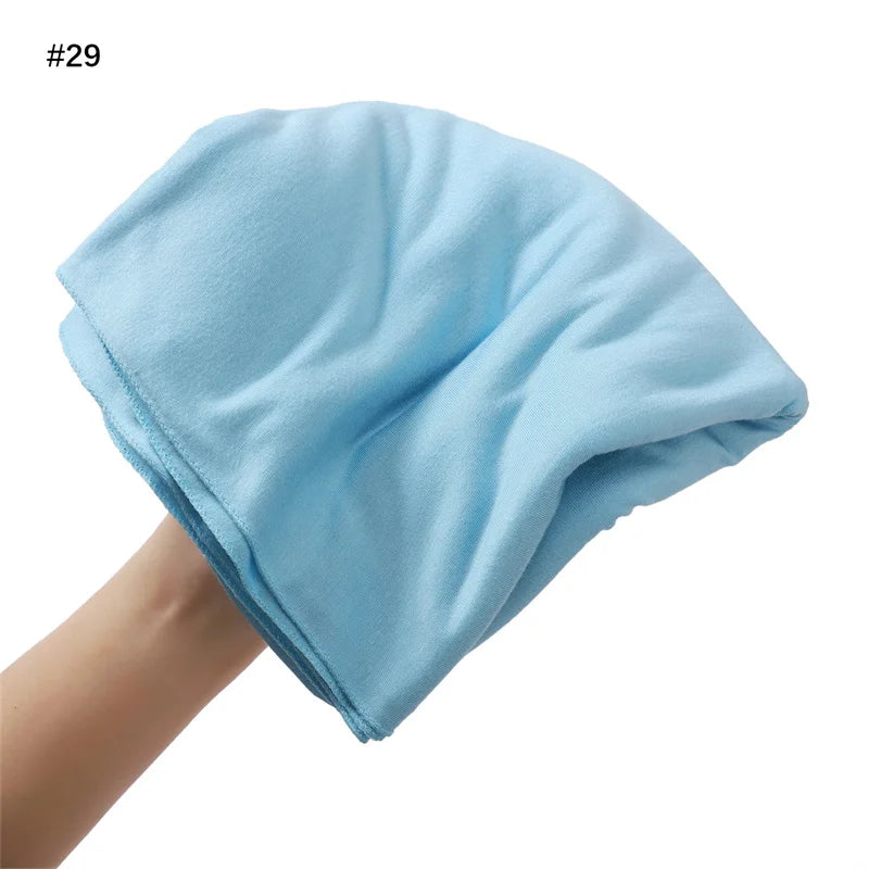 80×180cm Cotton Modal-Feel Hijab – Soft Stretch Long Scarf
