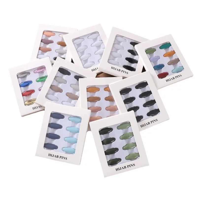 8-Piece Colorful Hijab Safety Pins – Secure Scarf Buckle & Brooch Set