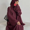Eid Abaya Women Dress Kaftan Jalabiya striped Party Muslim Caftan