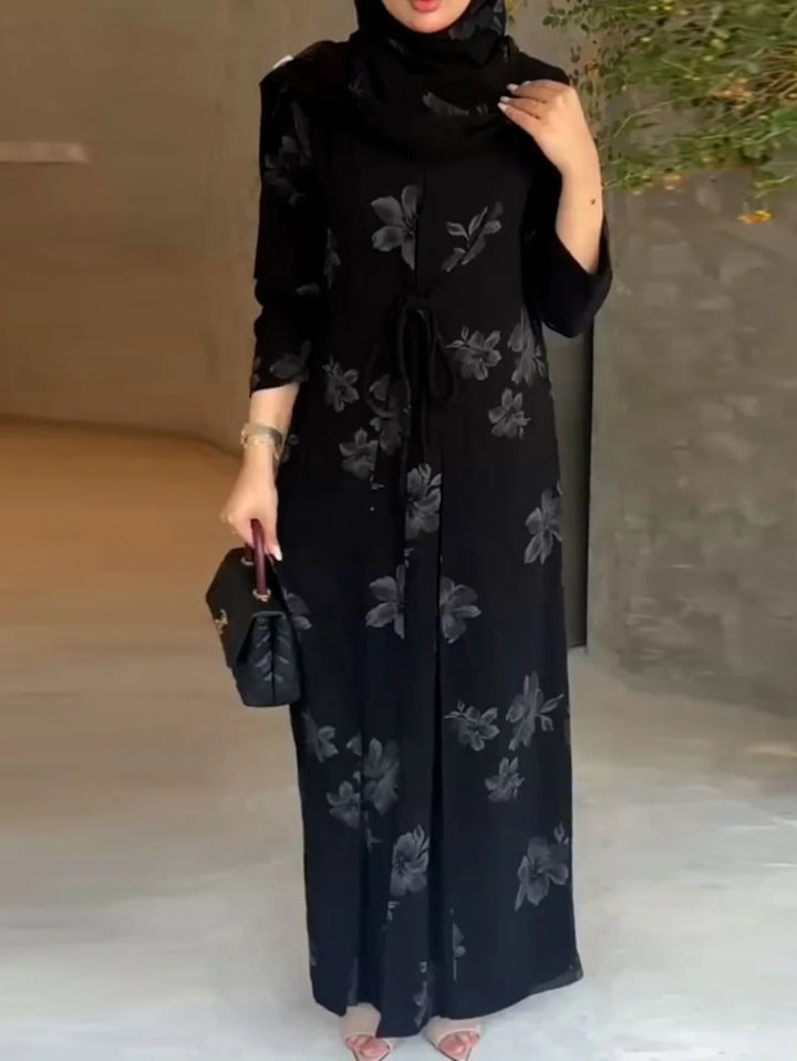 Elegant Trench Abaya – Open Kaftan Party Dress for Eid