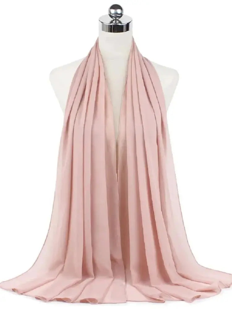 Ready-to-Wear Chiffon Hijab – Elegant Solid Color Instant Headscarf