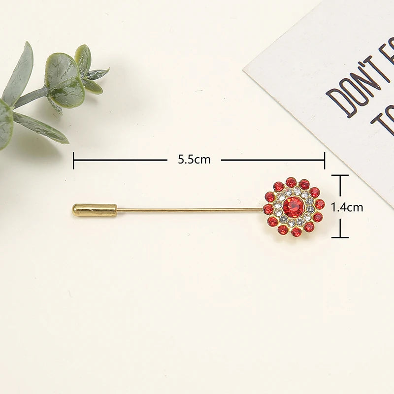 10-Piece Floral Diamond Hijab Brooch Set – Elegant Scarf Pins for Women