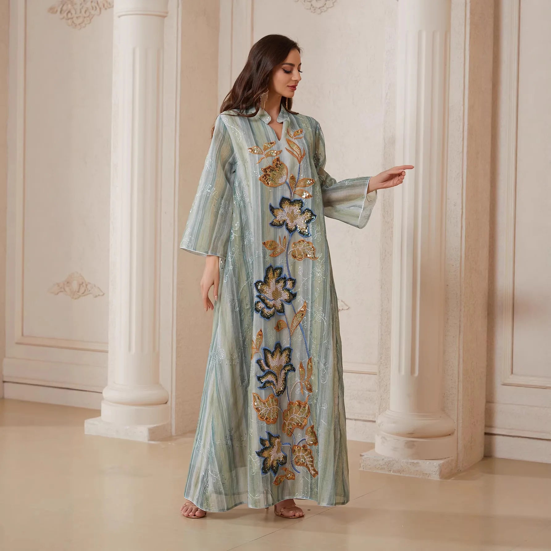 Sequin Party Abaya – Eid Muslim Dress