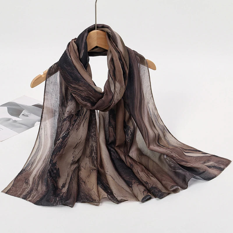 Watercolor Floral Modal-Feel Hijab – Lightweight Versatile Scarf