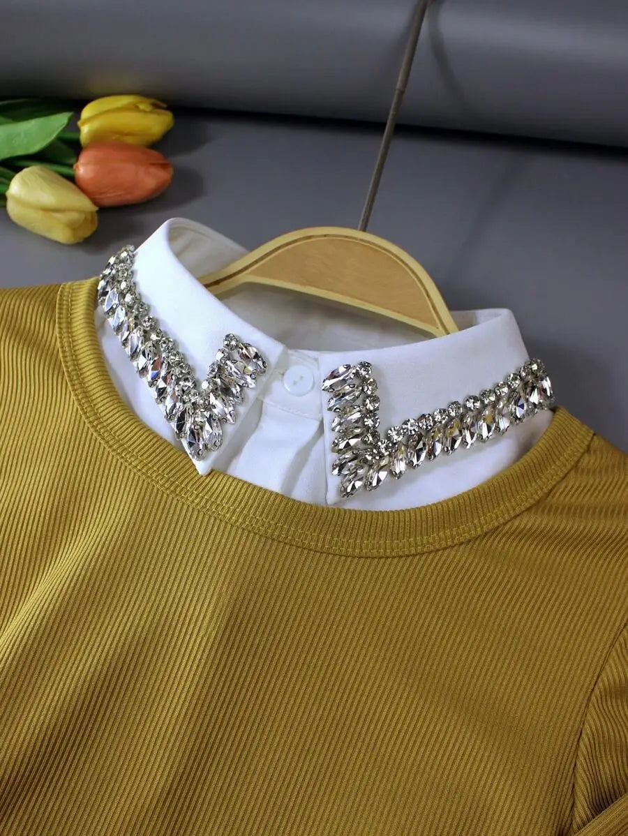 High-Quality Luxury Bling Rhinestone Detachable Collar