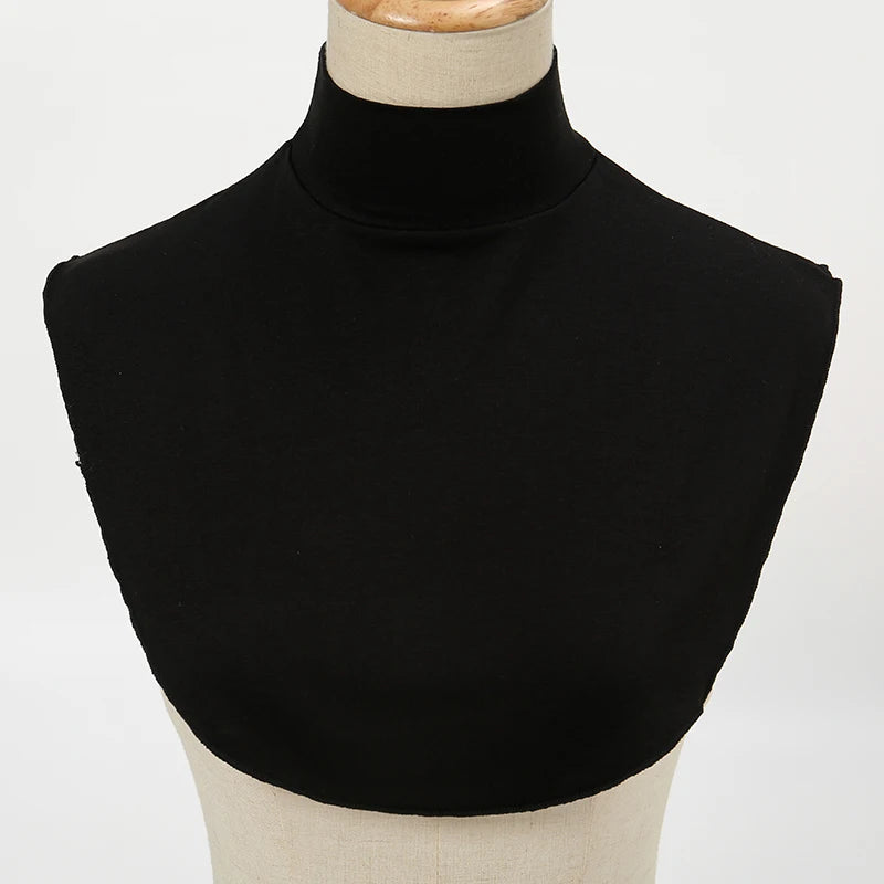 Womens Modal Turtleneck Fake Collar Islamic Hijab Extensions