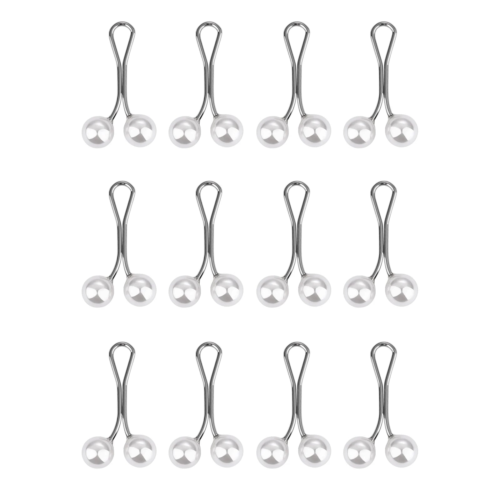 12-Piece Pearl Hijab Brooch Set – Elegant Scarf Clips for Women