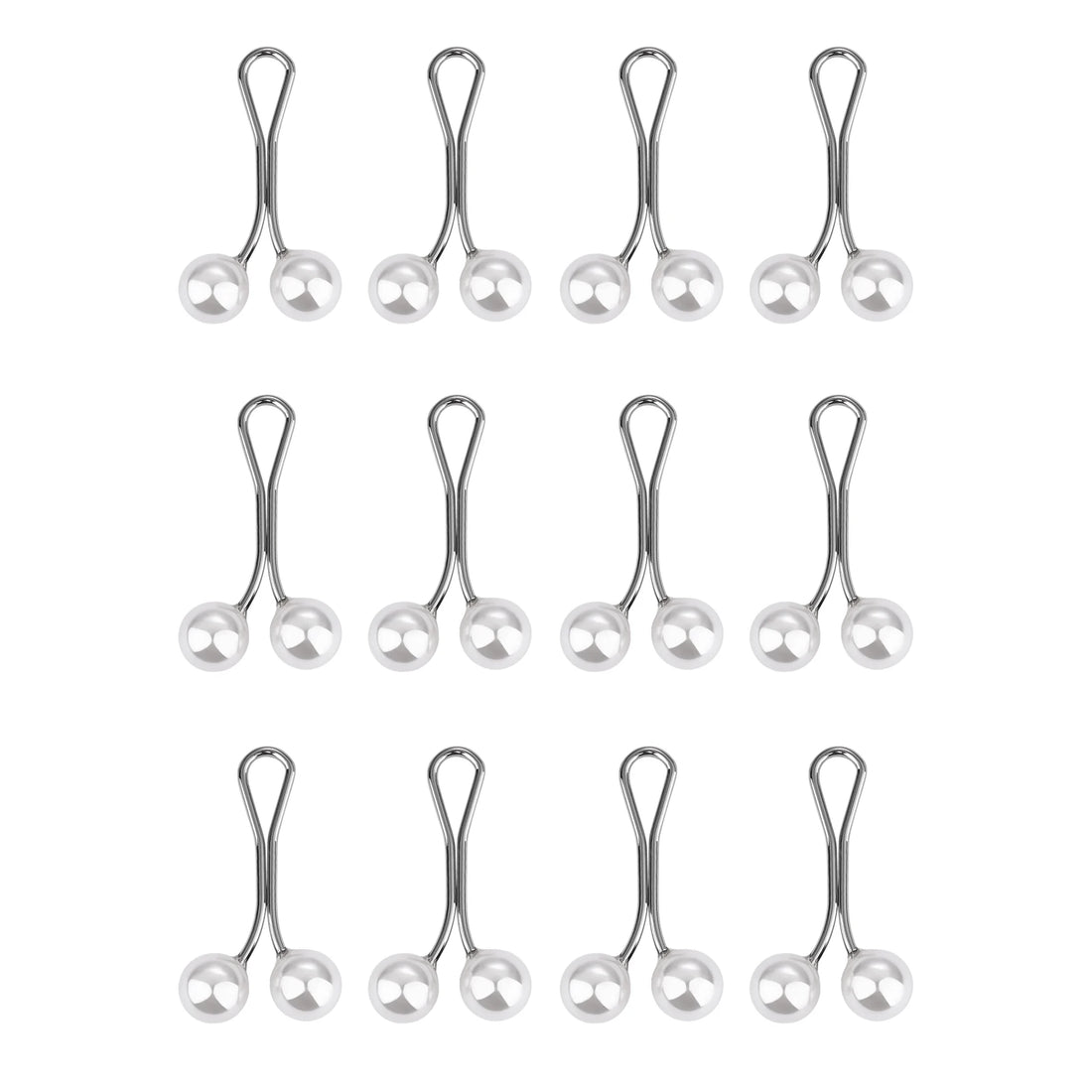 12-Piece Pearl Hijab Brooch Set – Elegant Scarf Clips for Women