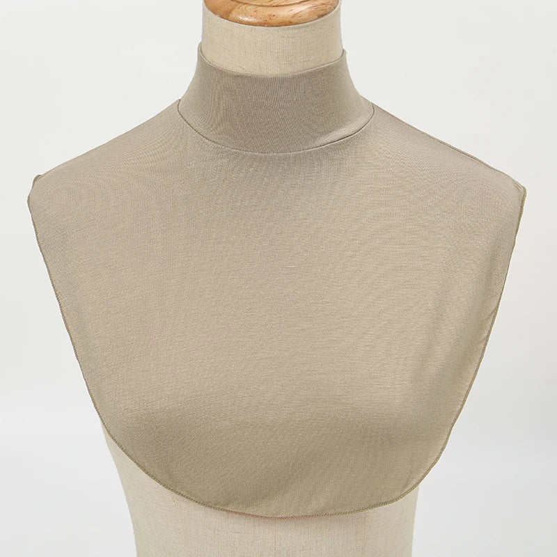 Womens Modal Turtleneck Fake Collar Islamic Hijab Extensions