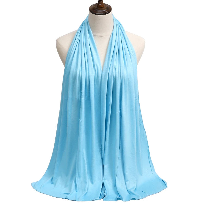 Jersey Modal Cotton Hijab – Soft Solid Color Long Scarf