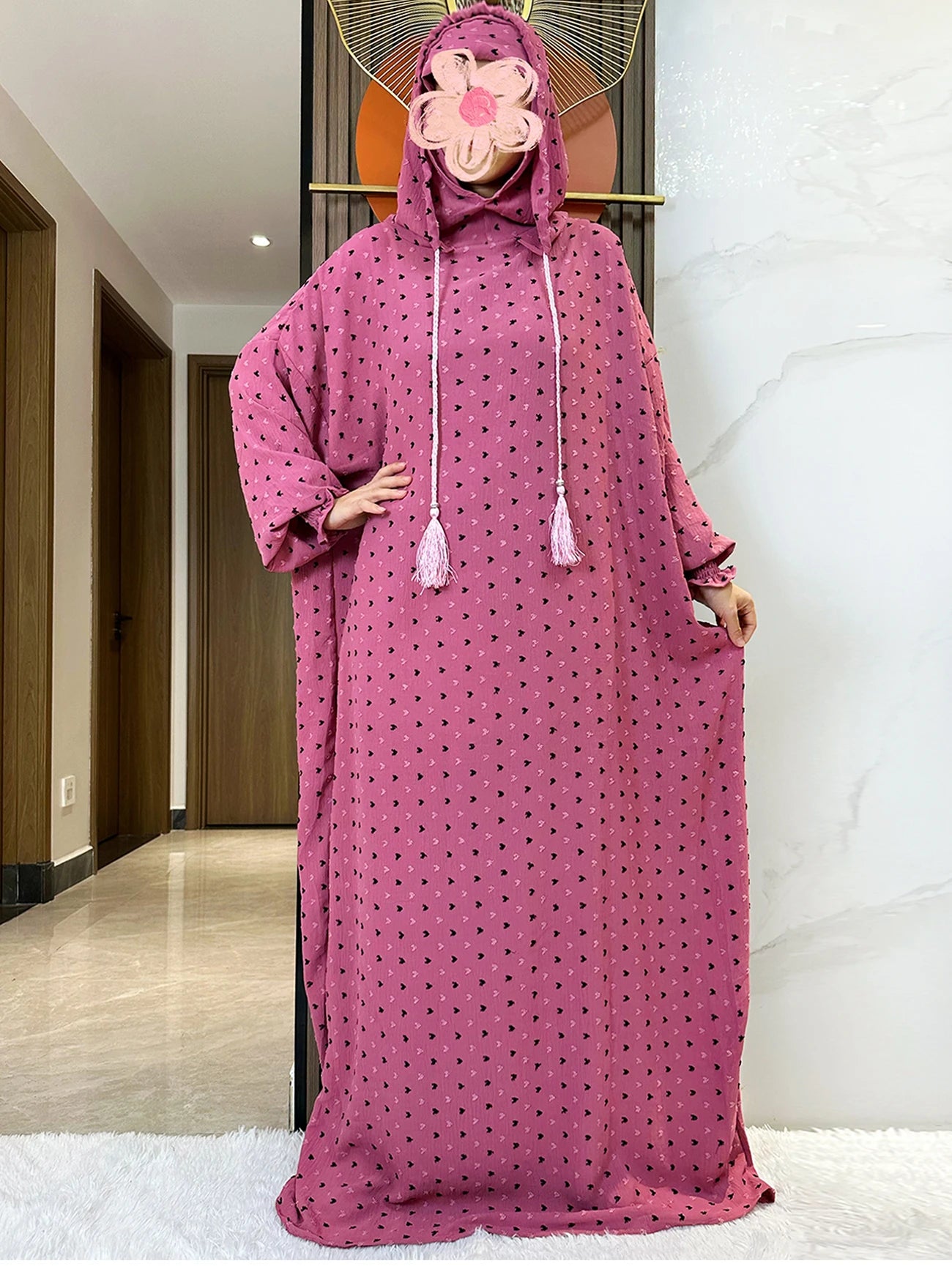 Latest Ramadan Soft Cotton Prayer Abaya Double Hats