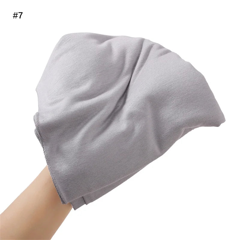 80×180cm Cotton Modal-Feel Hijab – Soft Stretch Long Scarf