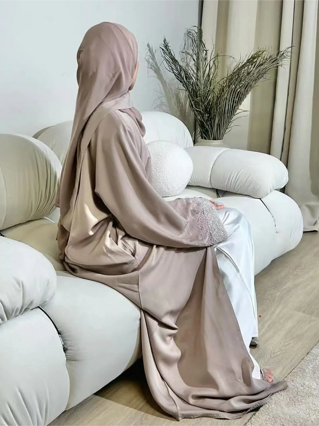 Diamond Embellished Abaya – Eid Button Cardigan