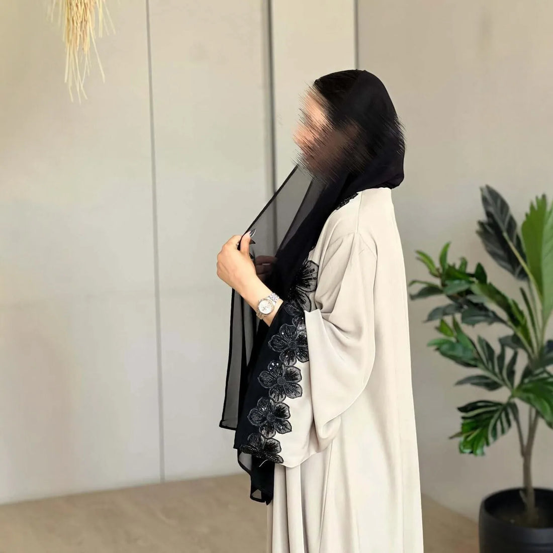 Eid Lace Open Abaya – Elegant Party Kaftan Cardigan