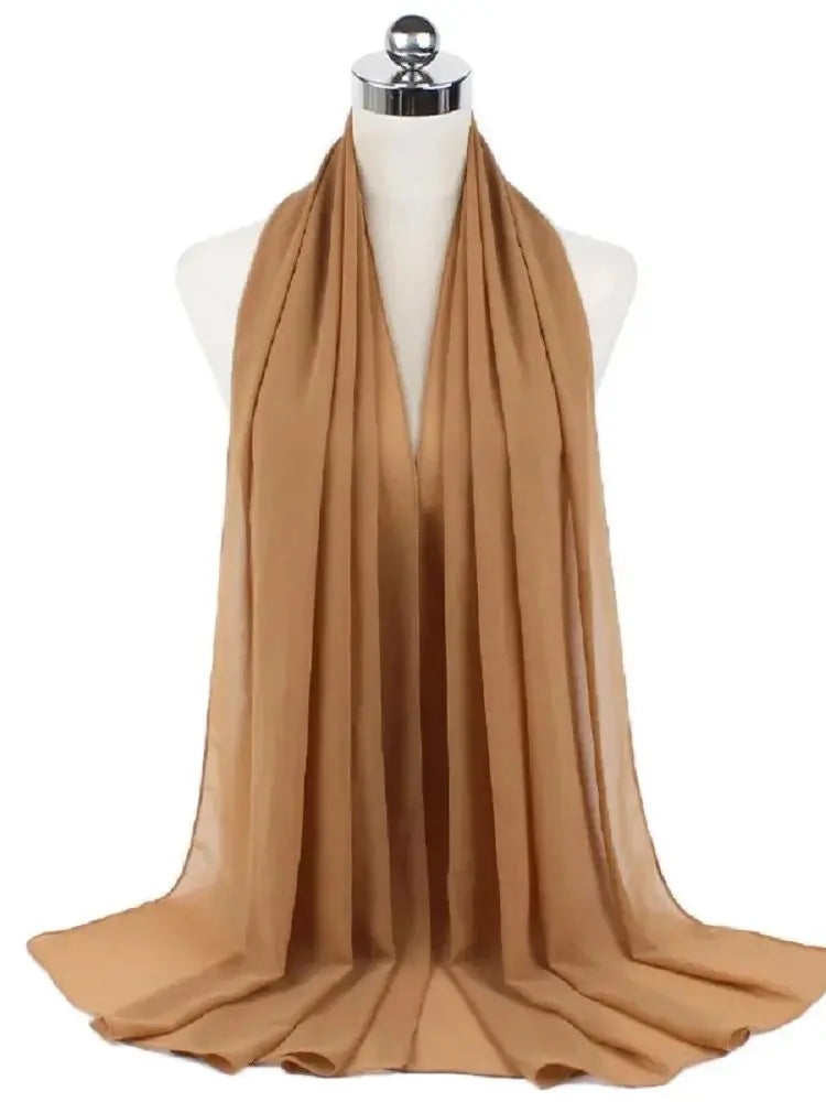 Ready-to-Wear Chiffon Hijab – Elegant Solid Color Instant Headscarf