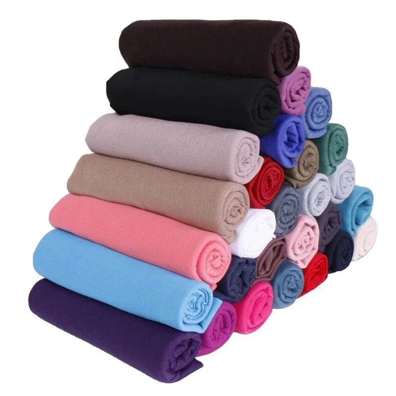 Soft Cotton Jersey Hijab – Long Plain Stretch Scarf