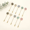 10-Piece Floral Diamond Hijab Brooch Set – Elegant Scarf Pins for Women