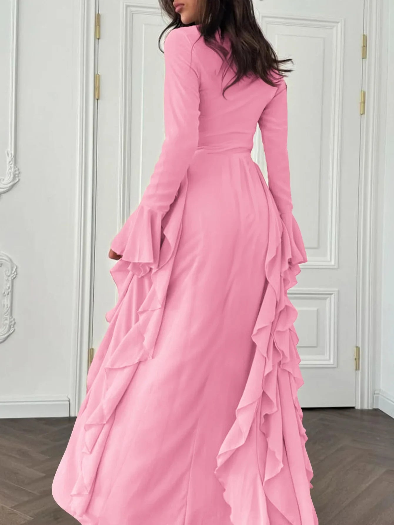 Eid Women Dress Muslim Abaya Ruffle Long Dresses
