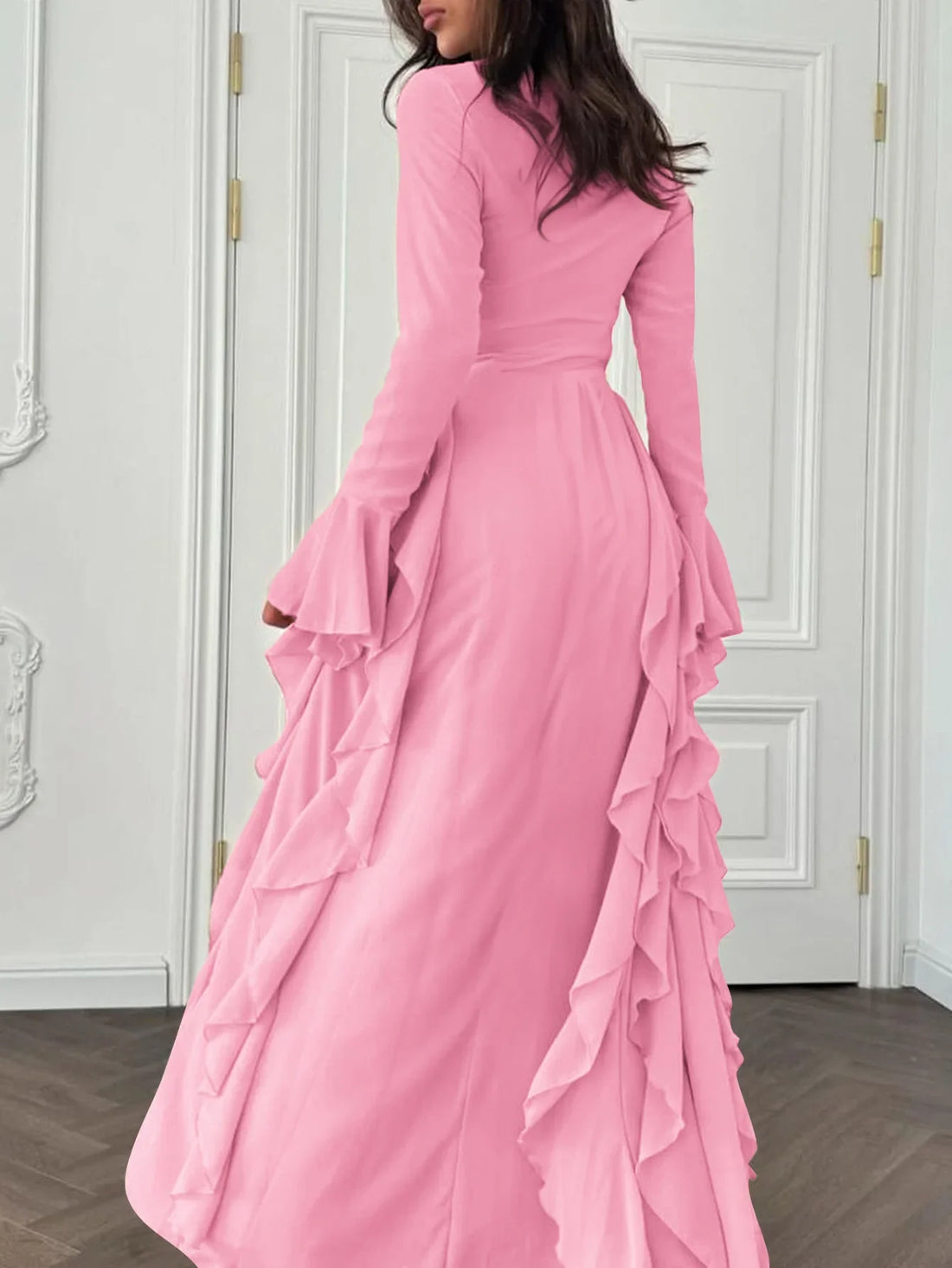 Eid Women Dress Muslim Abaya Ruffle Long Dresses