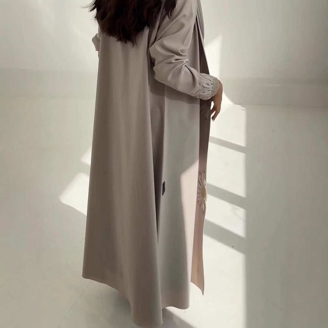 Embroidery Abaya Cardigan – Modest Eid Kaftan Robe