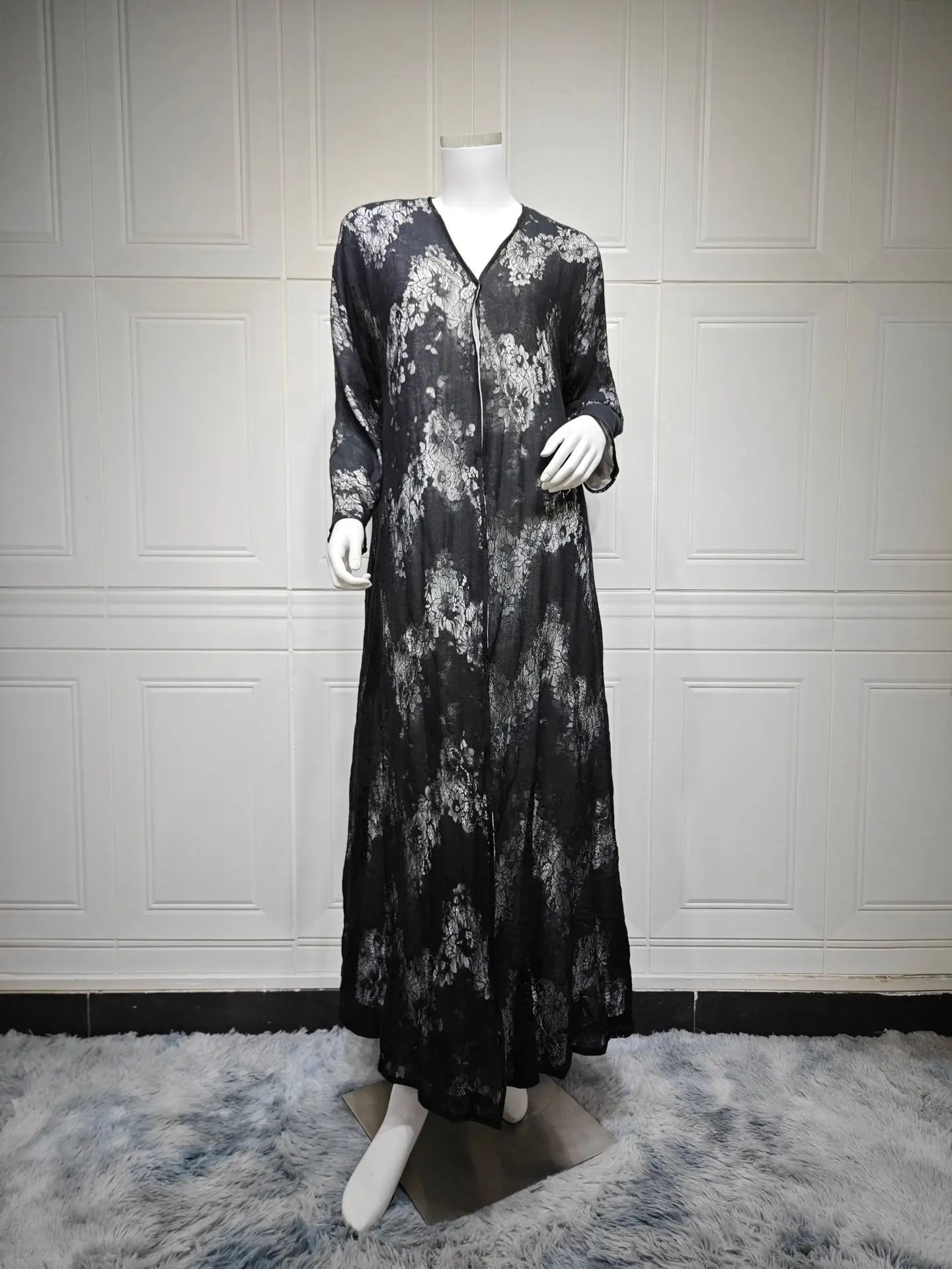 Women Open Abaya Cardigan – Long Arab Robe for Eid