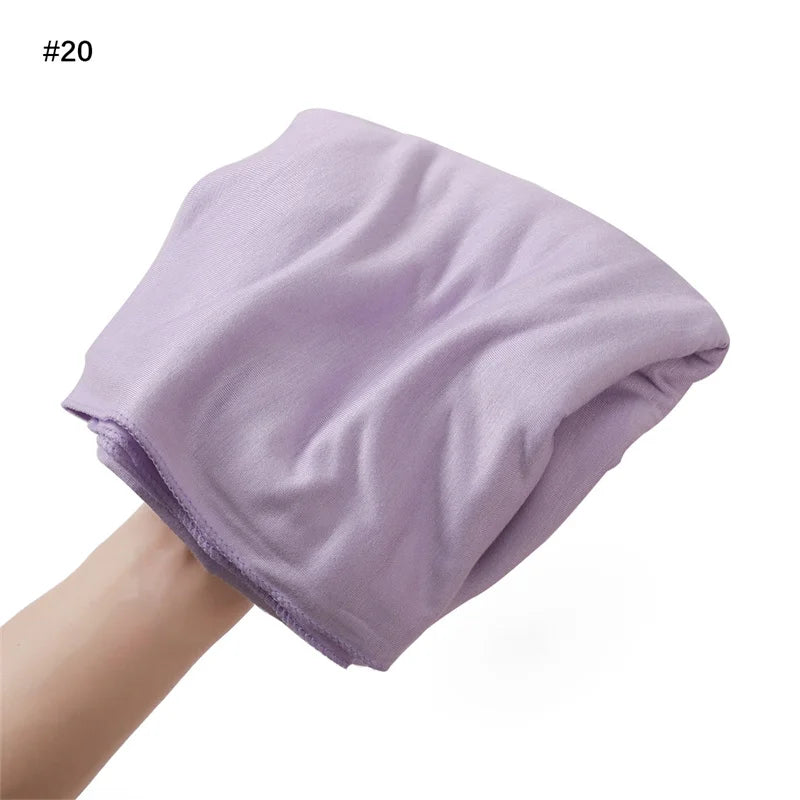 80×180cm Cotton Modal-Feel Hijab – Soft Stretch Long Scarf
