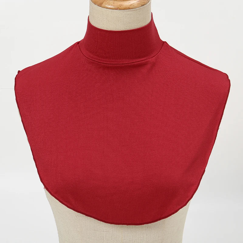 Womens Modal Turtleneck Fake Collar Islamic Hijab Extensions