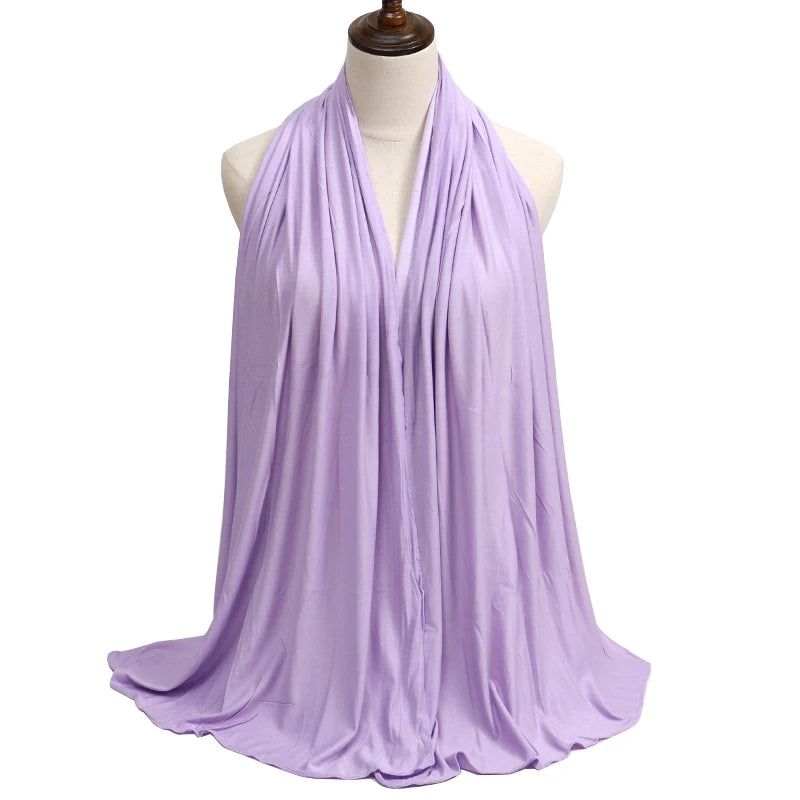 Jersey Modal Cotton Hijab – Soft Solid Color Long Scarf