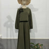 Lantern Sleeve Loose Two-piece Dress Femme Muslim Dress Abaya