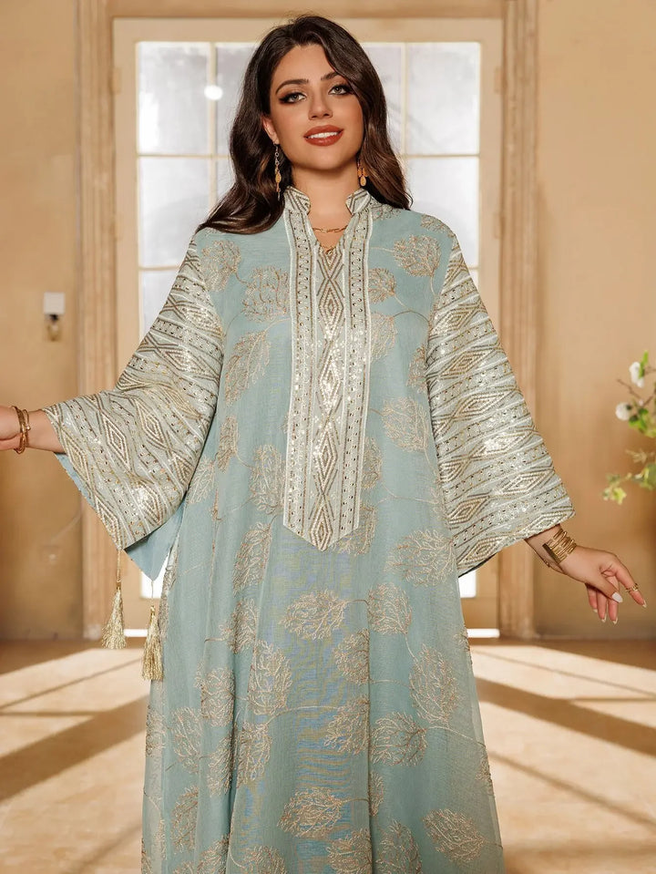 Embroidery Tassel Party Robe – Eid Muslim Long Kaftan