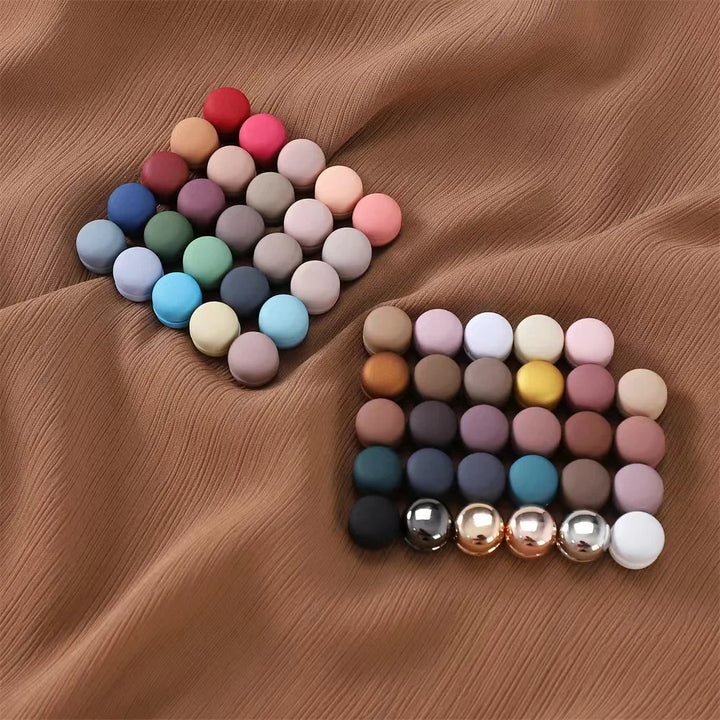 Magnetic Hijab Scarf Brooch Pins – Elegant Round Design, 2 Pairs