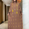 Gold Stamp Pure Cotton Ramadan Muslim Two-Hat Abaya