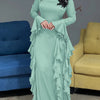 Eid Women Dress Muslim Abaya Ruffle Long Dresses