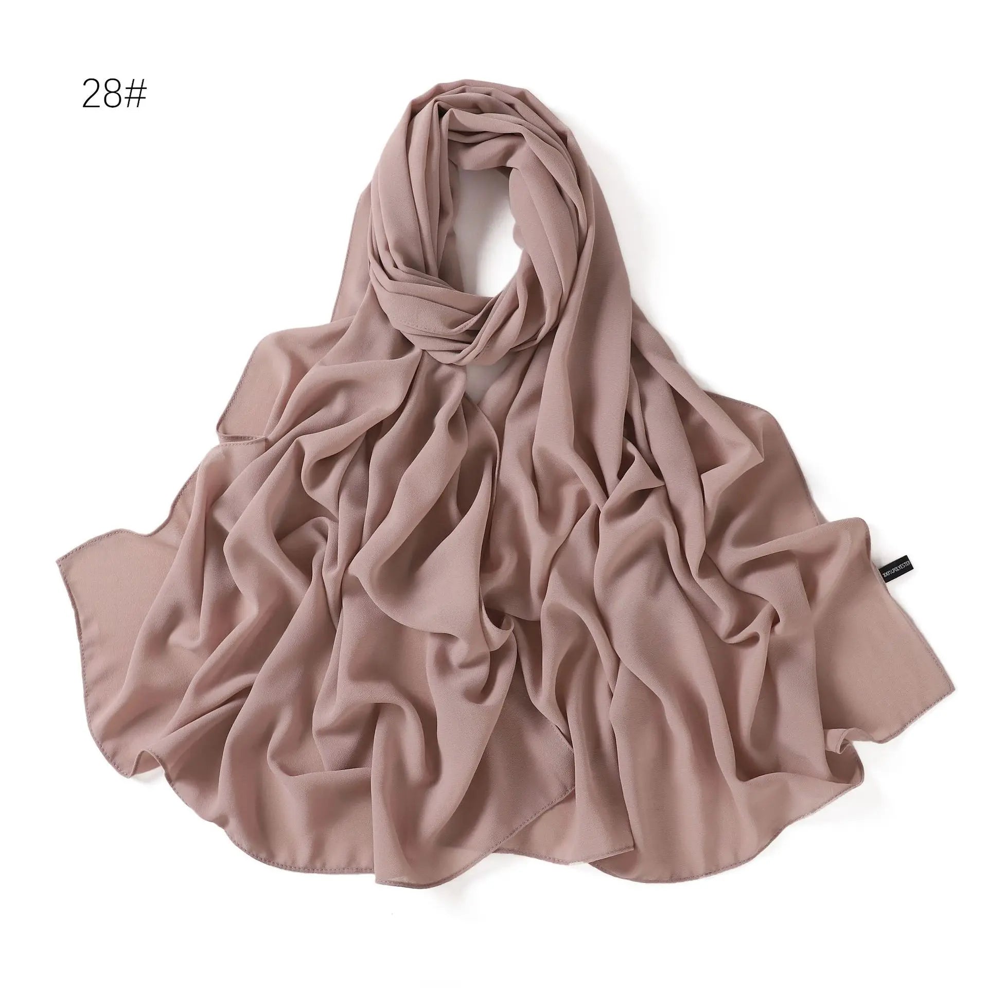Solid Color Chiffon Hijab Shawl – Large 70x180cm