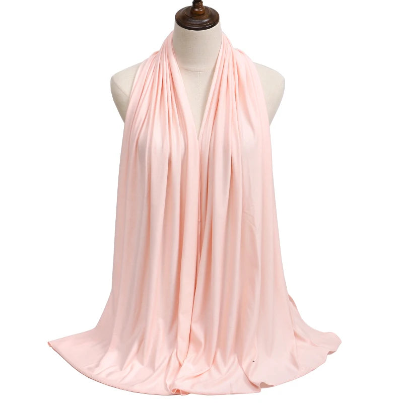 Jersey Modal Cotton Hijab – Soft Solid Color Long Scarf