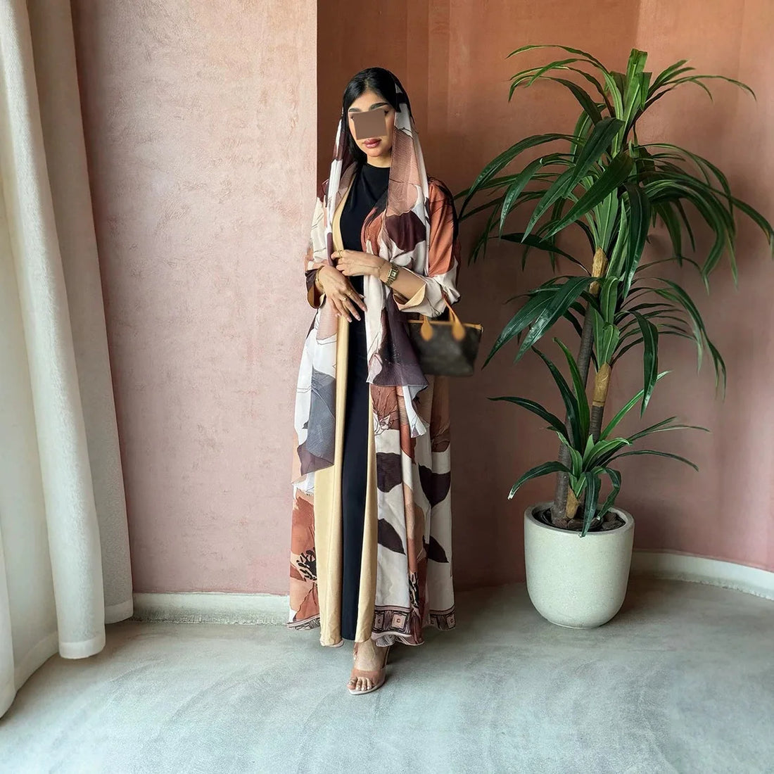 Printed Abaya Cardigan Robe – Eid Hijab Dress