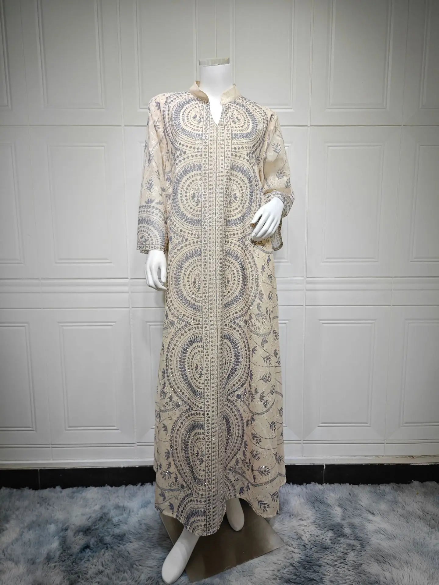 Eid Ramadan Women Dress Abaya Stand Collar Diamond Caftan Muslim Robe Jalabiya Ramadan Morocco Dubai Kaftan Vestidos Largos