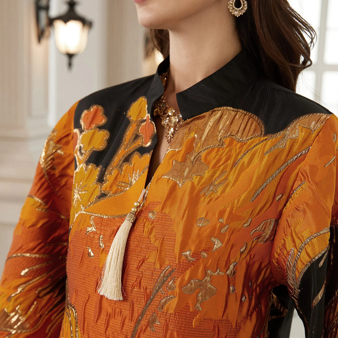 Floral Print Party Abaya – Eid Dubai Caftan Robe
