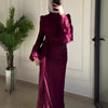 Eid Dress Muslim Women Abaya Kaftan Vestidos Flare Sleeve Lace Party Dresses