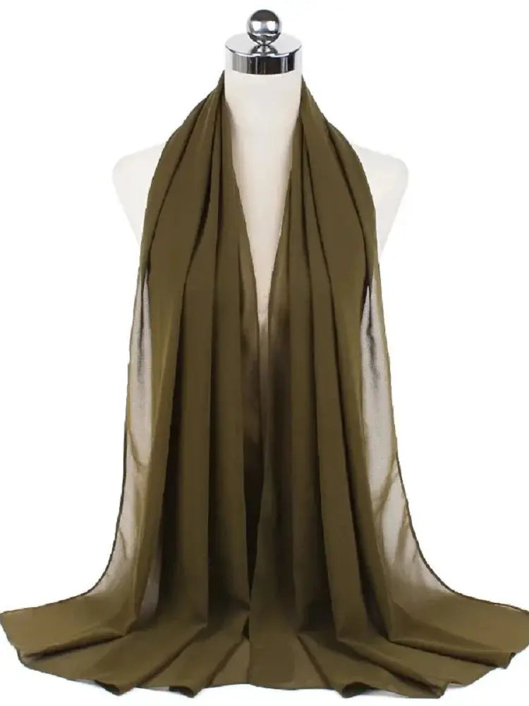 Ready-to-Wear Chiffon Hijab – Elegant Solid Color Instant Headscarf