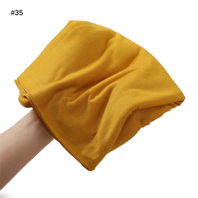 80×180cm Cotton Modal-Feel Hijab – Soft Stretch Long Scarf